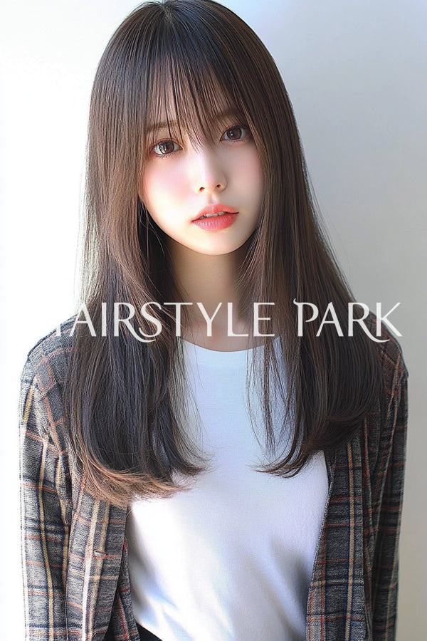 ヘアスタイル写真PhotoNo:aiphoto095【AI画像】 [ロング,ワンレングスロング,レディース,クール / かっこいい,横型,AI ]