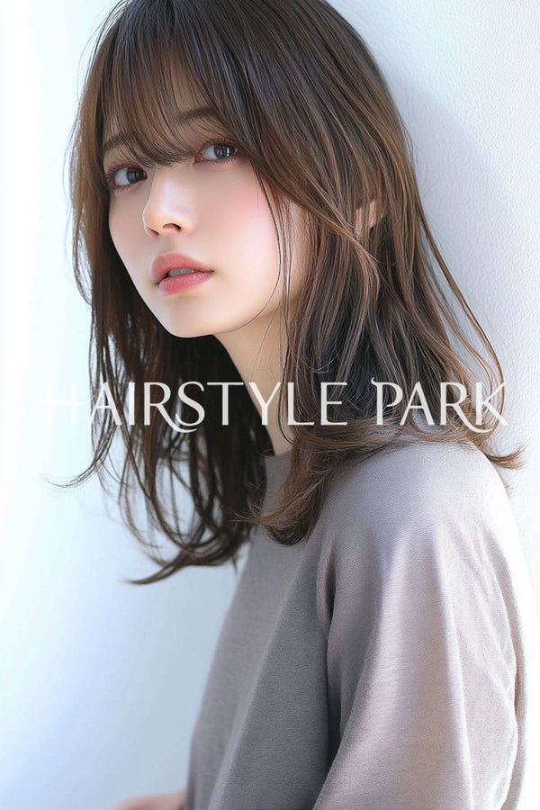 ヘアスタイル写真PhotoNo:aiphoto096【AI画像】 [ミディアムロング,レディース,ナチュラル,モテ・愛され,横型,AI ]