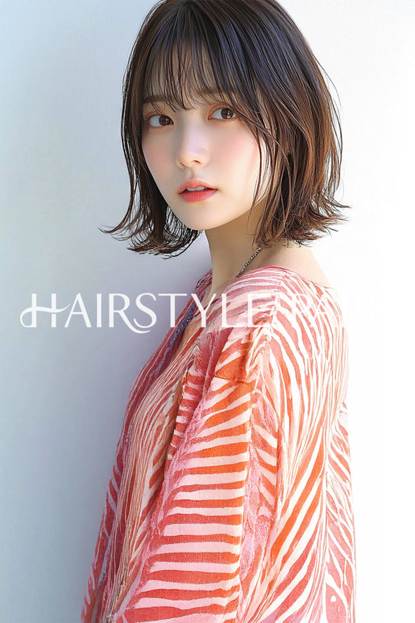 ヘアスタイル写真PhotoNo:aiphoto101【AI画像】 [ミディアム,レディース,ナチュラル縦型,AI ]