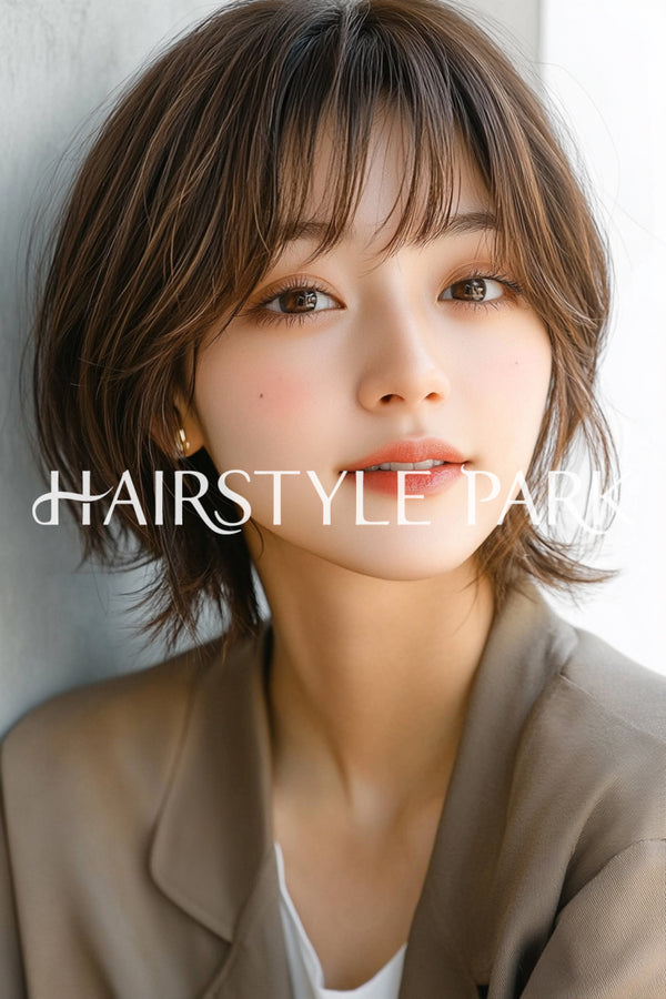 ヘアスタイル写真PhotoNo:aiphoto103【AI画像】 [ショートミディアム,レディース,ナチュラル,モテ・愛され,縦型,AI ]