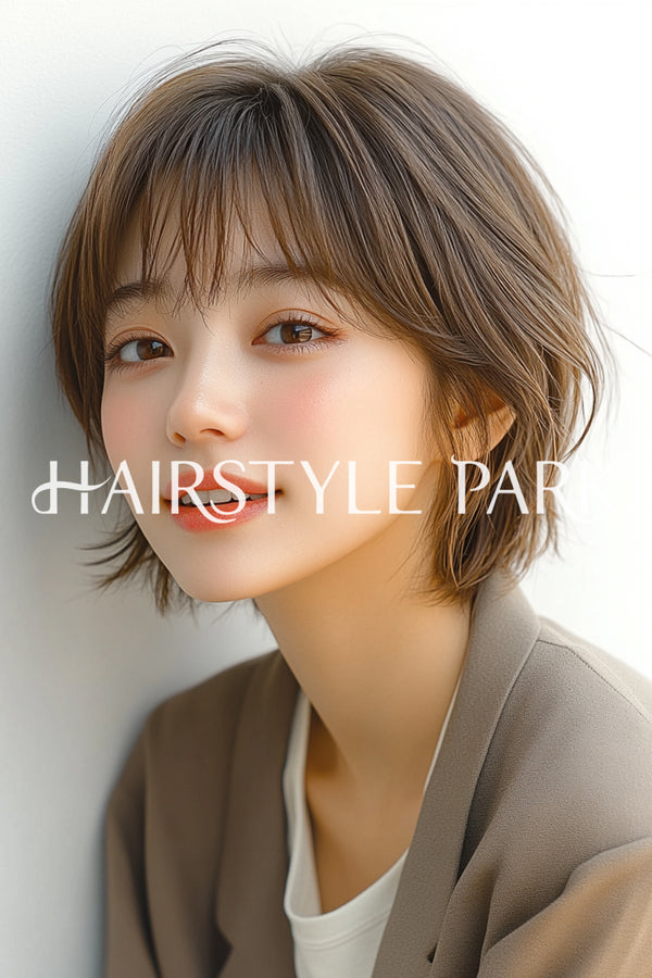 ヘアスタイル写真PhotoNo:aiphoto104【AI画像】 [ショートミディアム,レディース,ナチュラル,モテ・愛され,縦型,AI ]