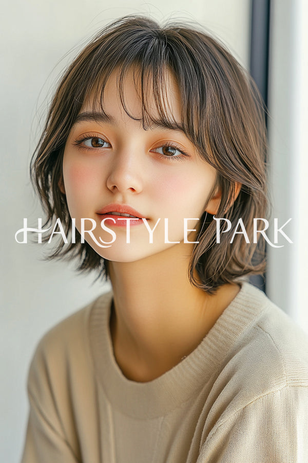 ヘアスタイル写真PhotoNo:aiphoto120【AI画像】 [ショートミディアム,レディース,ナチュラル,モテ・愛され,縦型,AI ]