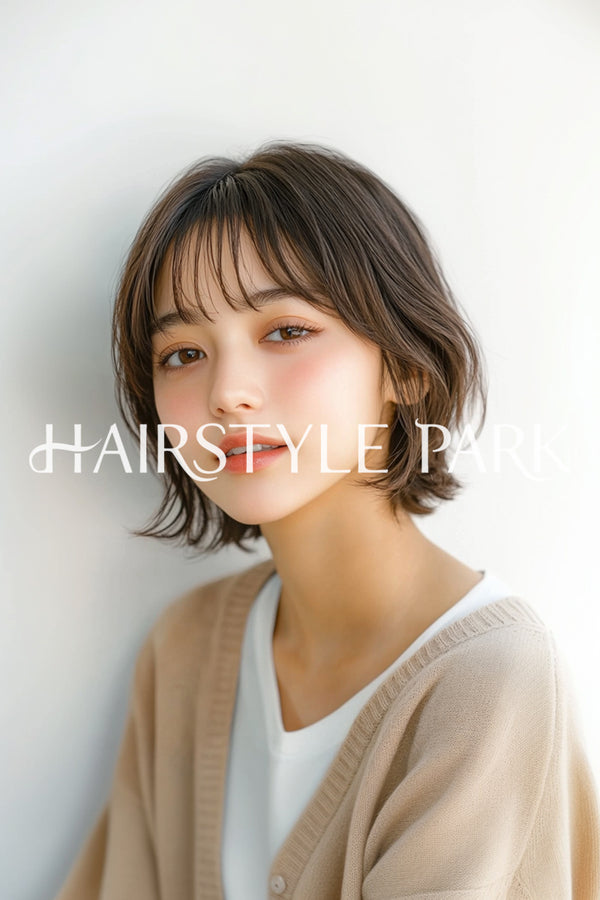 ヘアスタイル写真PhotoNo:aiphoto129【AI画像】 [ショートミディアム,レディース,ナチュラル,モテ・愛され,縦型,AI ]