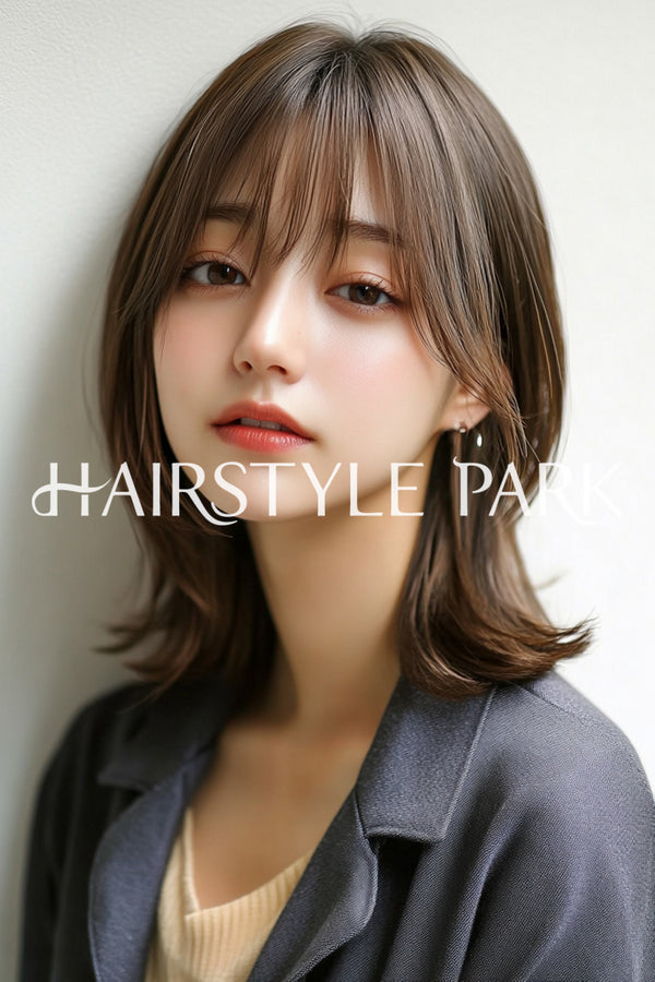 ヘアスタイル写真PhotoNo:aiphoto155【AI画像】 [ミディアム,レディース,ナチュラル縦型,AI ]