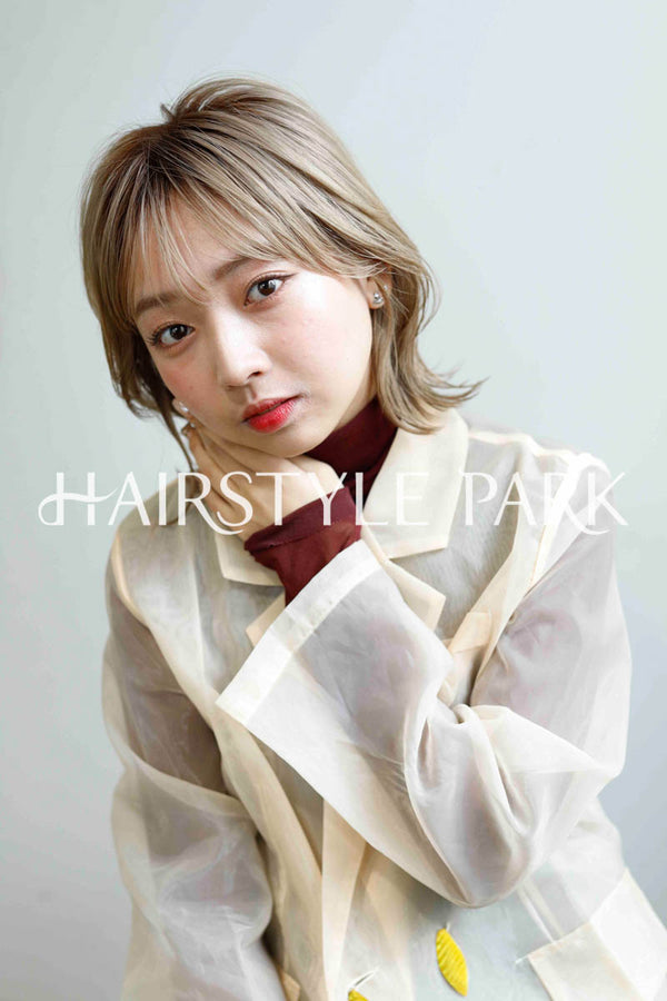 ヘアスタイル写真PhotoNo:229-1 (8) [ミディアム,ショートボブ,切りっぱなしボブ,レディースモテ・愛され,カジュアル外国人風カット,カラー,ダブルカラー,切りっぱなし,くびれヘア, ]