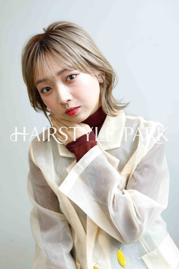 ヘアスタイル写真PhotoNo:229-1 (9) [ミディアム,ショートボブ,切りっぱなしボブ,レディースモテ・愛され,カジュアル外国人風カット,カラー,ダブルカラー,切りっぱなし,くびれヘア, ]