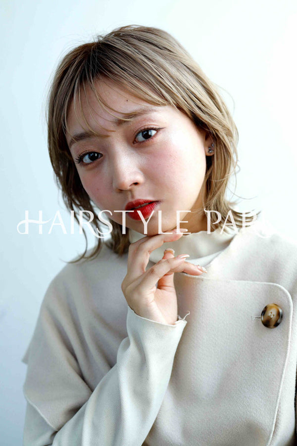 ヘアスタイル写真PhotoNo:229-2 (7) [ミディアム,ショートボブ,切りっぱなしボブ,レディースモテ・愛され,カジュアル外国人風カット,カラー,ダブルカラー,切りっぱなし,くびれヘア, ]
