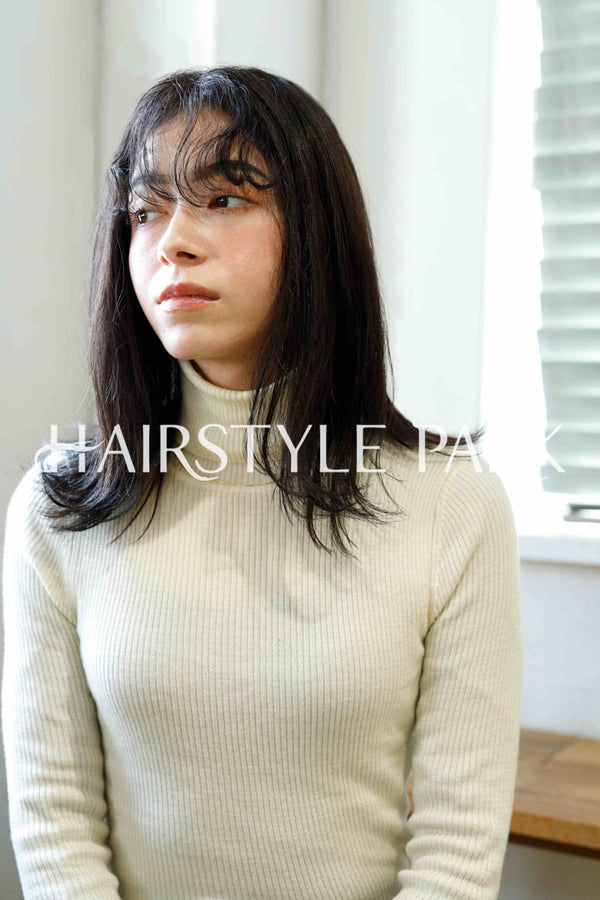 ヘアスタイル写真PhotoNo:230-1 (1) [ミディアム,ロングロブレイヤーロングレディース,ナチュラルオフィス / コンサバ,クール / かっこいい,カット, ]