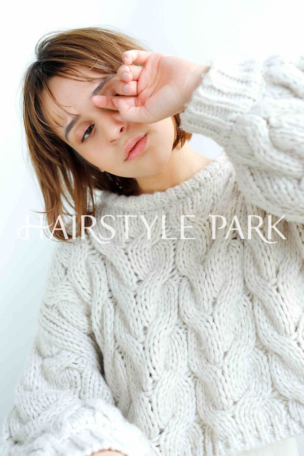 ヘアスタイル写真PhotoNo:235-1 (12) [ミディアムミニボブ,ボックスボブ,切りっぱなしボブ,レディースモテ・愛され,カジュアル,クール / かっこいい,外国人風カット,カラー,パーマダブルカラー,切りっぱなし ]