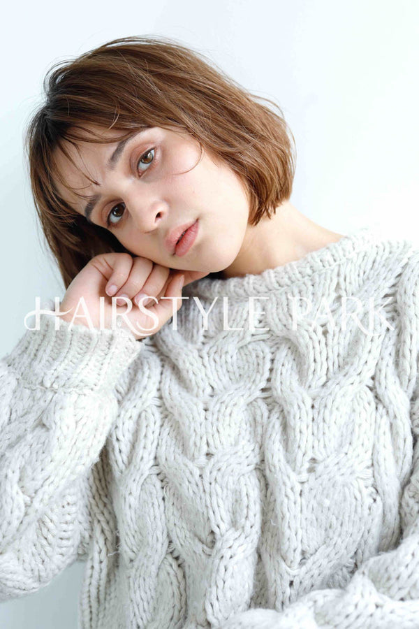 ヘアスタイル写真PhotoNo:235-1 (21) [ミディアムミニボブ,ボックスボブ,切りっぱなしボブ,レディースモテ・愛され,カジュアル,クール / かっこいい,外国人風カット,カラー,パーマダブルカラー,切りっぱなし ]