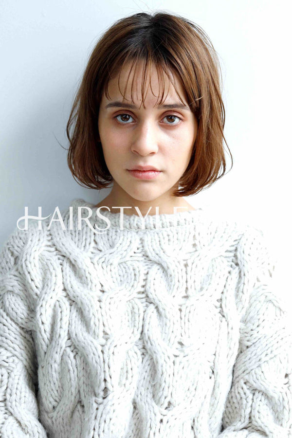 ヘアスタイル写真PhotoNo:235-1 (3) [ミディアムミニボブ,ボックスボブ,切りっぱなしボブ,レディースモテ・愛され,カジュアル,クール / かっこいい,外国人風カット,カラー,パーマダブルカラー,切りっぱなし ]