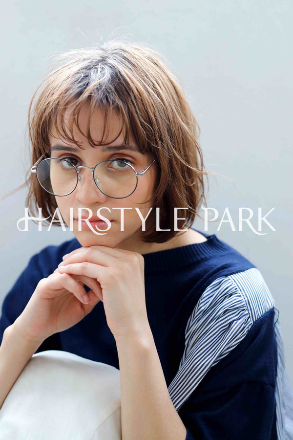 ヘアスタイル写真PhotoNo:235-2 (16) [ミディアムミニボブ,ボックスボブ,切りっぱなしボブ,レディースモテ・愛され,カジュアル,クール / かっこいい,外国人風カット,カラー,パーマダブルカラー,切りっぱなし ]