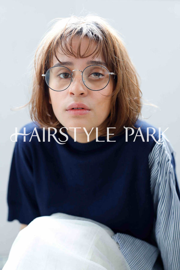 ヘアスタイル写真PhotoNo:235-2 (26) [ミディアムミニボブ,ボックスボブ,切りっぱなしボブ,レディースモテ・愛され,カジュアル,クール / かっこいい,外国人風カット,カラー,パーマダブルカラー,切りっぱなし ]