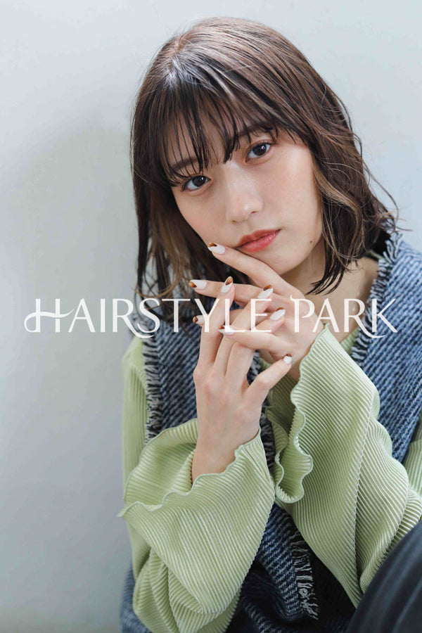 ヘアスタイル写真PhotoNo:240-2 (13) [ミディアム切りっぱなしボブ,ロブレディース,ナチュラル,モテ・愛され,カジュアルカット,カラー切りっぱなし,くびれヘア,インナーカラー ]