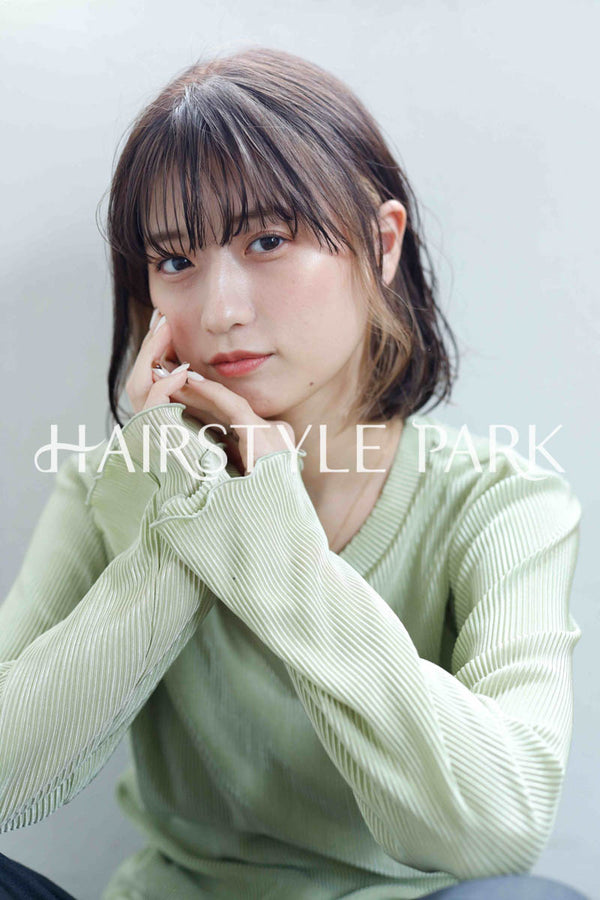 ヘアスタイル写真PhotoNo:240-2 (16) [ミディアム切りっぱなしボブ,ロブレディース,ナチュラル,モテ・愛され,カジュアルカット,カラー切りっぱなし,くびれヘア,インナーカラー ]