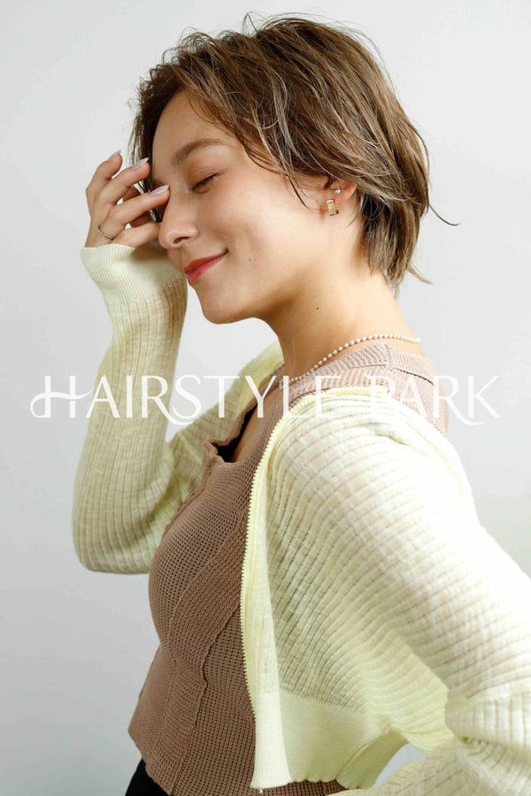 ヘアスタイル写真PhotoNo:254-1 (10) [ショートミディアムレイヤーショート,レディース,カジュアル,クール / かっこいい,外国人風カット,カラー,ダブルカラー, ]