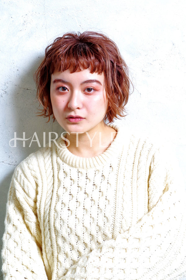 ヘアスタイル写真 [ショートミディアム,ミニボブ,ボックスボブ,切りっぱなしボブ,レディース,ナチュラル,モテ・愛され,カジュアル,カラー,パーマ, ]